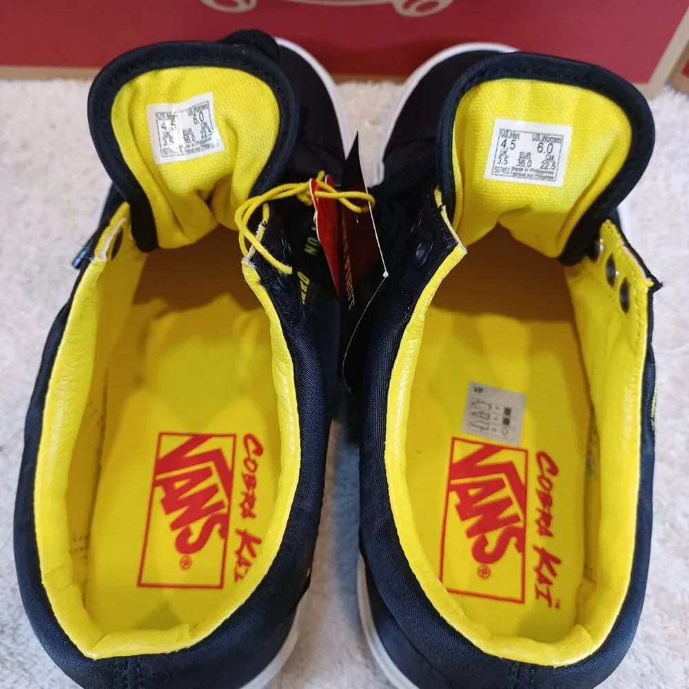 Vans X Men's 4.5/Women's 6 Old Skool Cobra Kai Dojo Black/Yellow VN0A3WKT05N